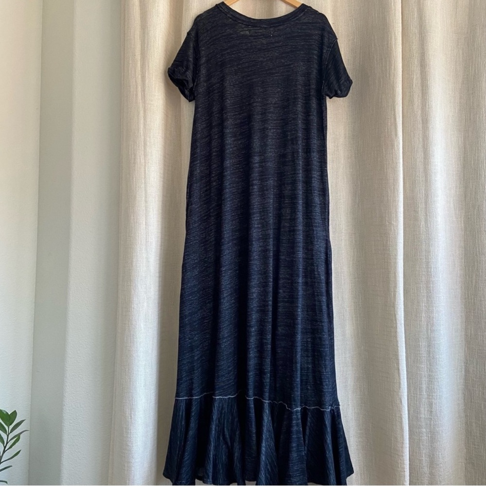 Free People Black Beach Havana Ruffle Maxi Tee T-Shirt Dress - Picture 8 of 12